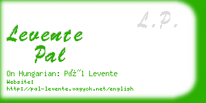 levente pal business card